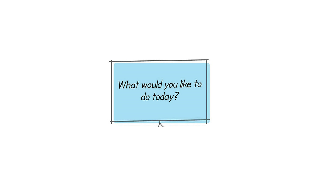 A Blue Sign Asking &Quot;What Would You Like To Do Today?&Quot;