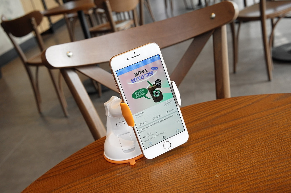 A Phone On A Stand.