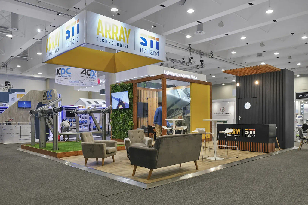 Array Sti's Custom Exhibition Stand By Booth Exhibits™ At Solar Africa 2023.
