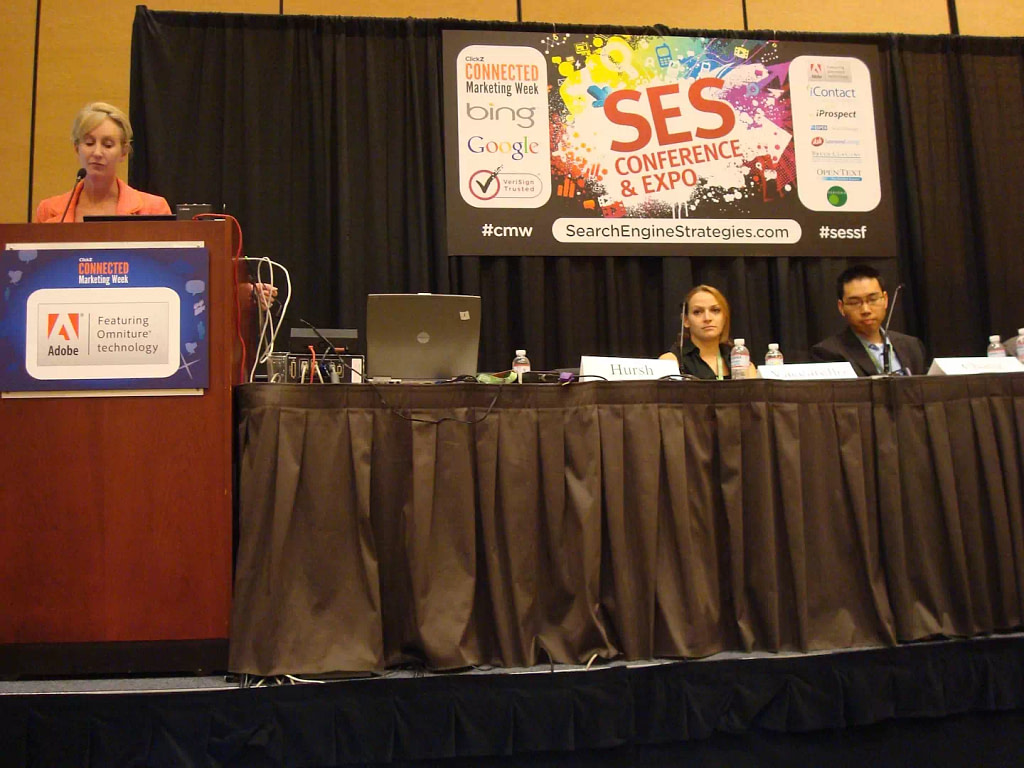 A Panel Of Speakers Addresses The Audience At The Search Engine Strategies Conference And Expo.