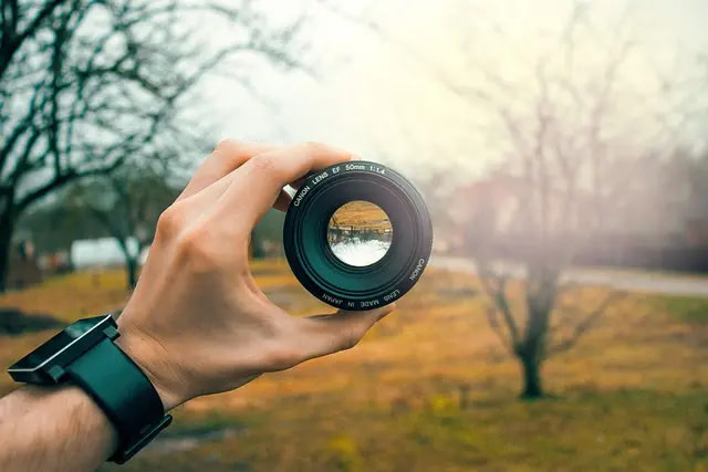 Light Reflection In A Camera Lens.