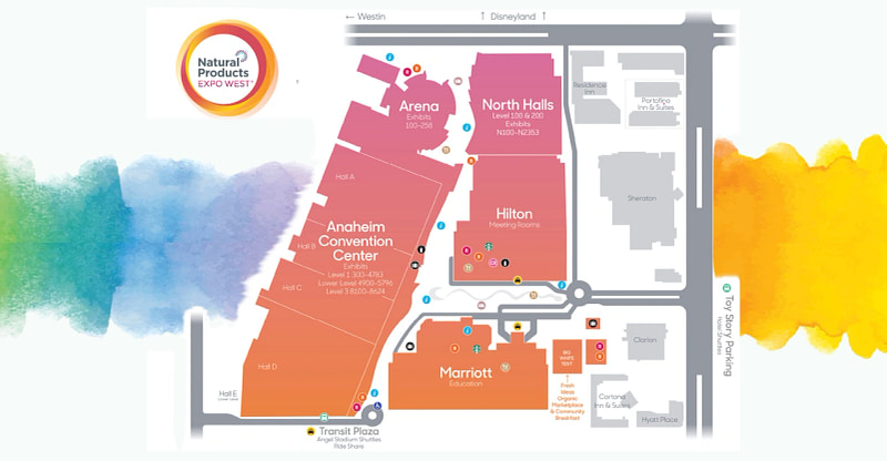 Natural Products Expo West floor map at Anaheim Convention Center.