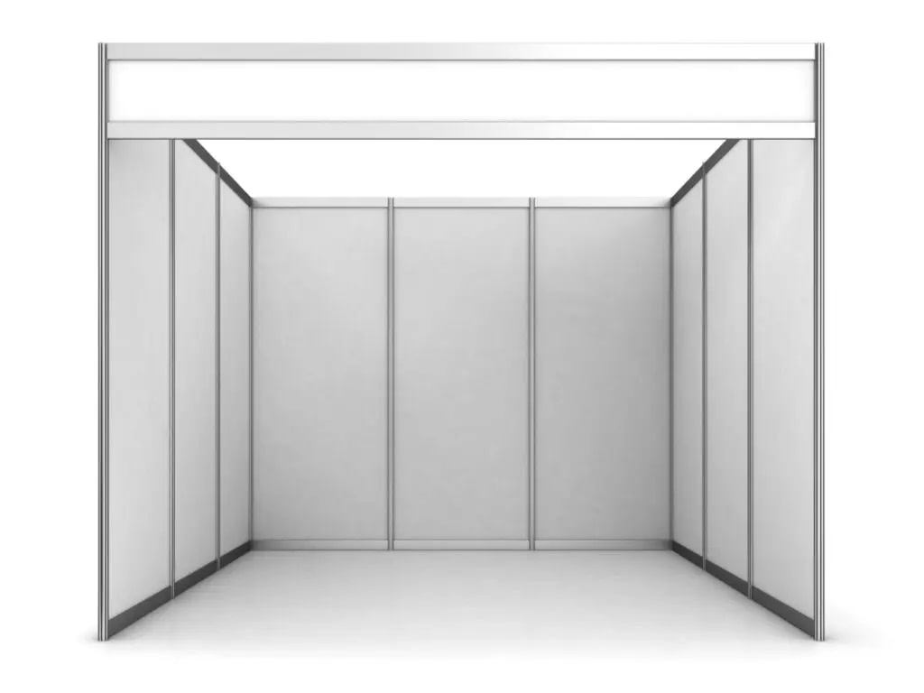 Render Of A Standard Shell Scheme Booth With Fabric Printed Sides